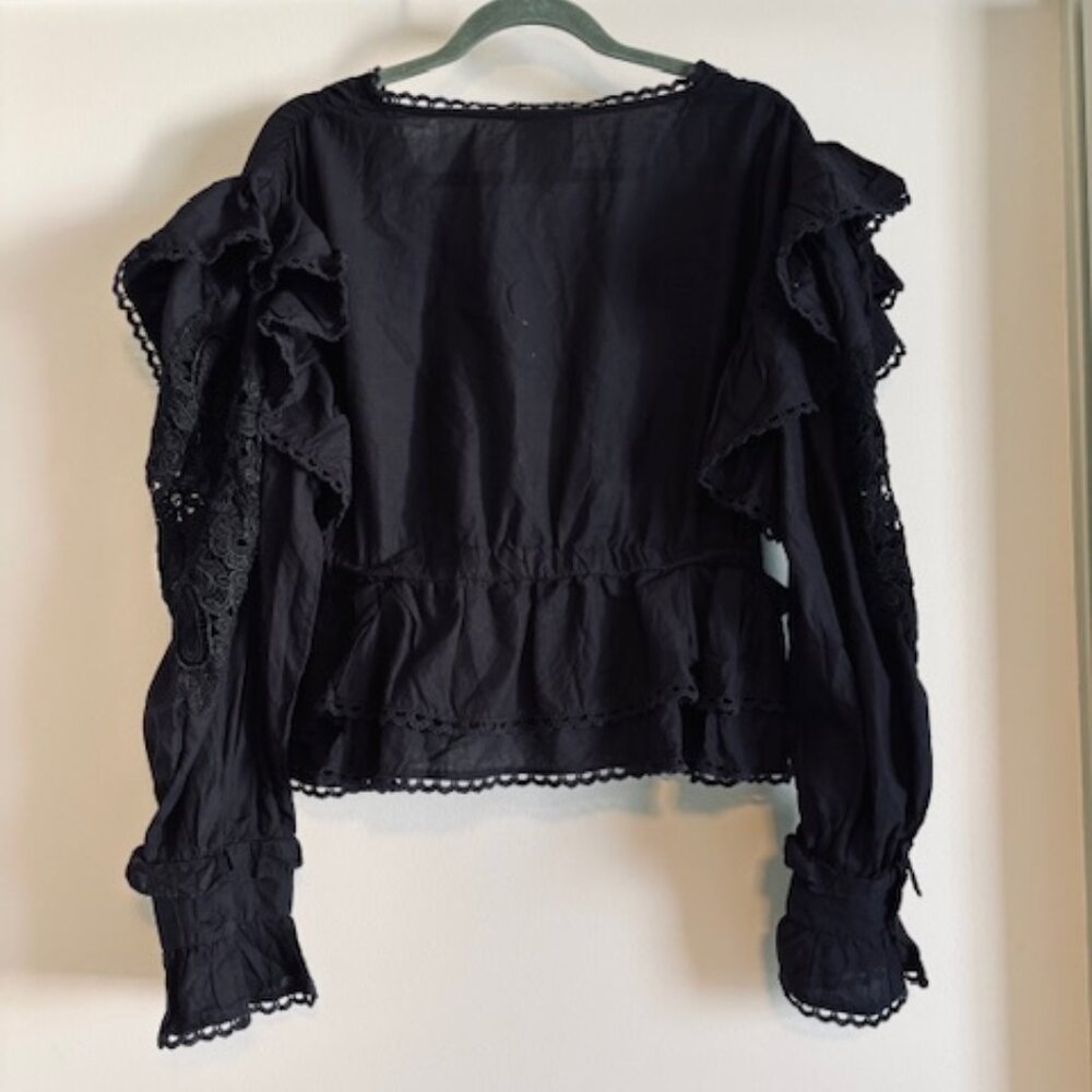 FARM Rio Black Ruffled Top - Picture 4 of 6